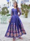 Navy Blue Colour Rayon Print Gown Collection Online Wholesale Aaradhna 2032